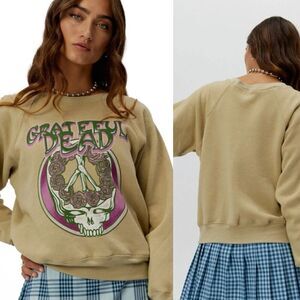 Daydreamer Grateful Dead Sweatshirt Beige Steal Your Face Band Tour Tee Sz XS